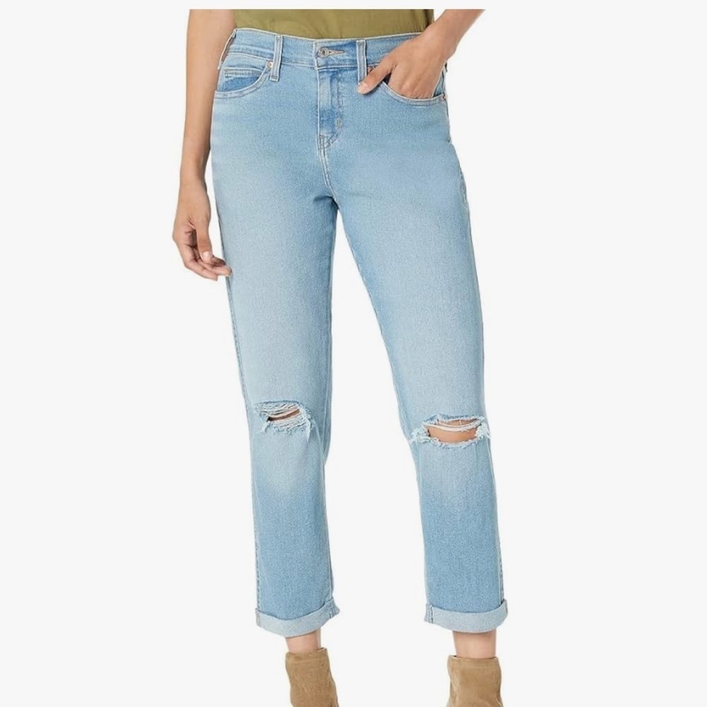 Signature LEVI STRAUSS simply Stretch Mid Rise Slim Boyfriend Jeans 8 W29